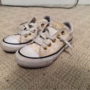 Converse Kids Sneakers in White and Gold